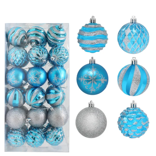 Joiedomi 36pcs Blue And Silver Christmas Ornament Balls 3 Joiedomi 36pcs Blue And Silver Christmas Ornament Balls