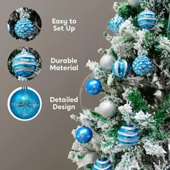 Joiedomi 36pcs Blue And Silver Christmas Ornament Balls 11 Joiedomi 36pcs Blue And Silver Christmas Ornament Balls -Christmas Ornaments Sales Store 36Pcs Blue and Silver Christmas Ornaments 7 600x600 1