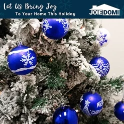 Joiedomi 36Pcs Deluxe Christmas Ball Ornaments 2.36in Blue & White -Christmas Ornaments Sales Store 36Pcs Deluxe Christmas Ball Ornaments 2.36in Blue White 1