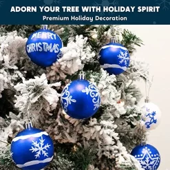 Joiedomi 36Pcs Deluxe Christmas Ball Ornaments 2.36in Blue & White -Christmas Ornaments Sales Store 36Pcs Deluxe Christmas Ball Ornaments 2.36in Blue White 4
