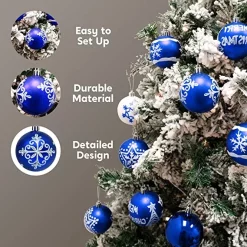 Joiedomi 36Pcs Deluxe Christmas Ball Ornaments 2.36in Blue & White -Christmas Ornaments Sales Store 36Pcs Deluxe Christmas Ball Ornaments 2.36in Blue White 6