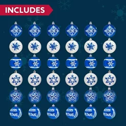 Joiedomi 36Pcs Deluxe Christmas Ball Ornaments 2.36in Blue & White -Christmas Ornaments Sales Store 36Pcs Deluxe Christmas Ball Ornaments 2.36in Blue White 7
