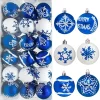 Joiedomi 36Pcs Deluxe Christmas Ball Ornaments 2.36in Blue & White -Christmas Ornaments Sales Store 36Pcs Deluxe Christmas Ball Ornaments 2.36in Blue amp White
