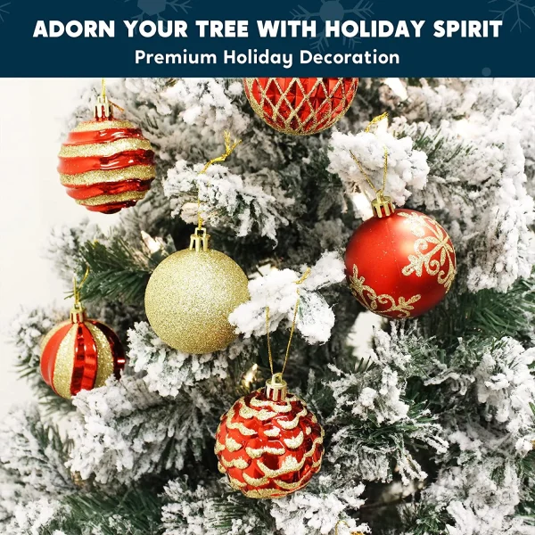 Joiedomi 36pcs Red And Gold Christmas Ball Ornaments 5 Joiedomi 36pcs Red And Gold Christmas Ball Ornaments - Image 3