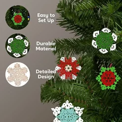 Joiedomi 36pcs Hanging Christmas Wooden Snowflake Ornament -Christmas Ornaments Sales Store 36Pcs Wooden Snowflakes Hanging Ornaments 3 1