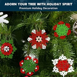 Joiedomi 36pcs Hanging Christmas Wooden Snowflake Ornament -Christmas Ornaments Sales Store 36Pcs Wooden Snowflakes Hanging Ornaments 4 1