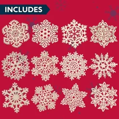 Joiedomi 36pcs Hanging Christmas Wooden Snowflake Ornament -Christmas Ornaments Sales Store 36Pcs Wooden Snowflakes Hanging Ornaments 6 1