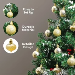 Joiedomi 36pcs Gold Christmas Ball Ornaments 1.57in -Christmas Ornaments Sales Store 36pcs Gold Christmas Ball Ornaments 1 6 600x600 1