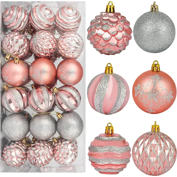 Joiedomi 36pcs Rose Gold And Silver Christmas Ball Ornaments 3 Joiedomi 36pcs Rose Gold And Silver Christmas Ball Ornaments