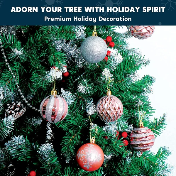 Joiedomi 36pcs Rose Gold And Silver Christmas Ball Ornaments 5 Joiedomi 36pcs Rose Gold And Silver Christmas Ball Ornaments - Image 3