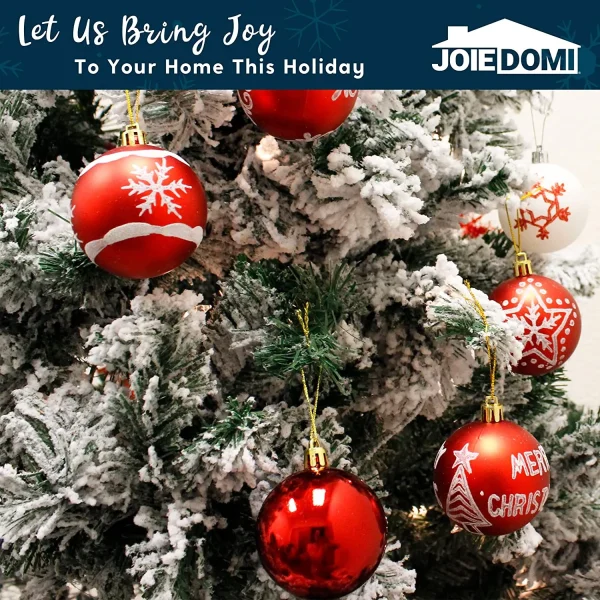 Joiedomi 36pcs Shatterproof Red And White Christmas Ball Ornaments 7 Joiedomi 36pcs Shatterproof Red And White Christmas Ball Ornaments - Image 5