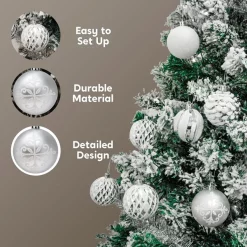 Joiedomi 36pcs White And Silver Christmas Ball Ornaments -Christmas Ornaments Sales Store 36pcs White and Silver Christmas Ball Ornaments 2 600x600 1