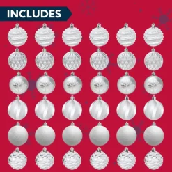 Joiedomi 36pcs White And Silver Christmas Ball Ornaments -Christmas Ornaments Sales Store 36pcs White and Silver Christmas Ball Ornaments 3 600x600 1