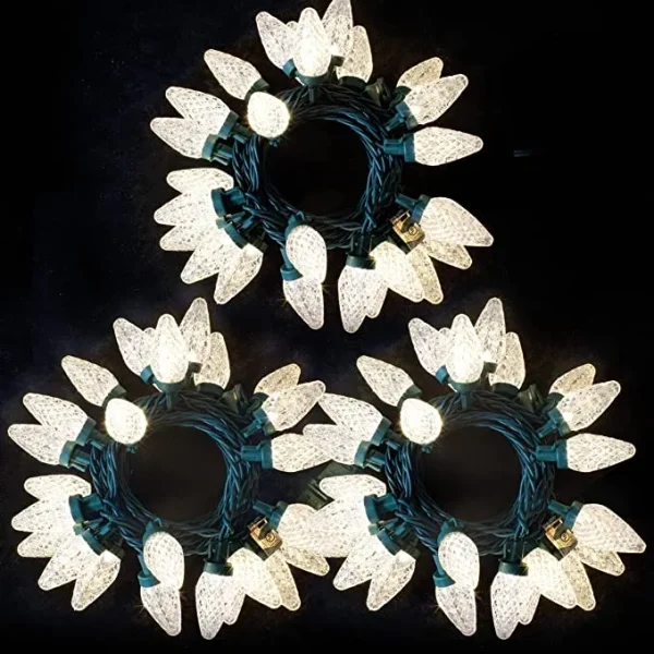 Joiedomi 3x25 LED Warm White C9 Led Christmas String Lights 5 Joiedomi 3x25 LED Warm White C9 Led Christmas String Lights - Image 3