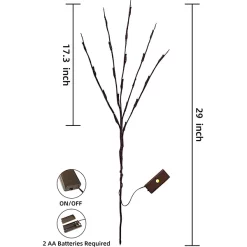 Joiedomi 3Pcs Branch Lights, Warm White 29in -Christmas Ornaments Sales Store 3Pcs 7 LED Christmas Multicolor Bubble String Lights 7ft