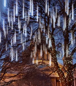 Joiedomi 3x 8 Tubes (12in) Christmas Meteor Shower Icicle String Lights -Christmas Ornaments Sales Store 3Pcs Christmas Meteor Shower Icicle String Lights 4 600x680 1