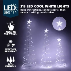 Joiedomi 3pcs 218 Pre-Lit LED Christmas Light Yard Decorations -Christmas Ornaments Sales Store 3Pcs Lighted Spiral Christmas Tree Set LED Cool White 3 result 600x600 1