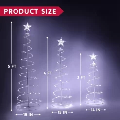 Joiedomi 3pcs 218 Pre-Lit LED Christmas Light Yard Decorations -Christmas Ornaments Sales Store 3Pcs Lighted Spiral Christmas Tree Set LED Cool White 5 result 600x600 1