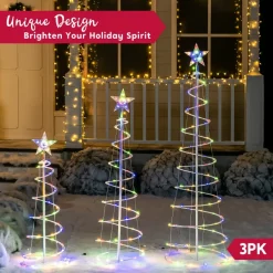 Joiedomi 3Pcs Lighted Spiral Christmas Tree Set LED Warm White -Christmas Ornaments Sales Store 3Pcs Lighted Spiral Christmas Tree Set LED Warm White 4 result 600x600 1
