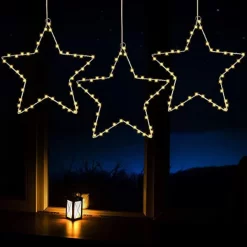 Joiedomi 3pcs Star Fairy Lights Warm White 12in