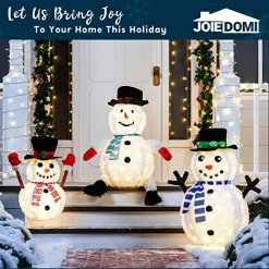 Joiedomi 3ft 100 LED Collapsible Snowman Yard Decoration Lighted -Christmas Ornaments Sales Store 3ft 100 LED Collapsible Snowman Yard Light 2