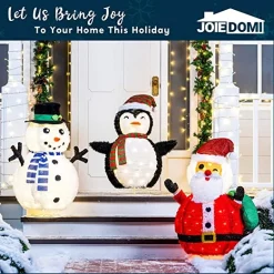 Joiedomi 100 LED Collapsible Outdoor Christmas Decoration 3ft -Christmas Ornaments Sales Store 3ft Christmas Tinsel Collapsible Penguin LED Yard Light 2