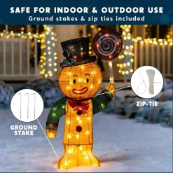 Joiedomi 50-Count LED Warm White Tinsel Christmas Gingerbread Man -Christmas Ornaments Sales Store 3ft LED Yard Light Tinsel Gingerbread Man 2 result 600x600 1