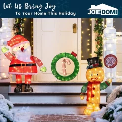 Joiedomi 50-Count LED Warm White Tinsel Christmas Gingerbread Man -Christmas Ornaments Sales Store 3ft LED Yard Light Tinsel Gingerbread Man 5 result 600x600 1