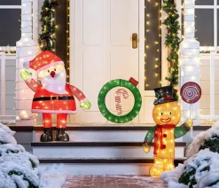 Joiedomi 3ft 70 LED Tinsel Santa Yard Decoration Lighted -Christmas Ornaments Sales Store 3ft LED Yard Light Tinsel Santa 7 result 600x514 1