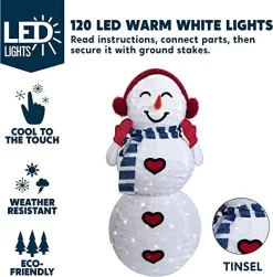 Joiedomi 3ft LED Yard Lights - Collapsible Snowman With Earmuffs -Christmas Ornaments Sales Store 3ft LED Yard Lights Collapsible Snowman with Earmuffs 4