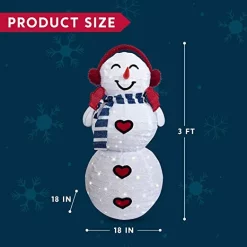 Joiedomi 3ft LED Yard Lights - Collapsible Snowman With Earmuffs -Christmas Ornaments Sales Store 3ft LED Yard Lights Collapsible Snowman with Earmuffs 5