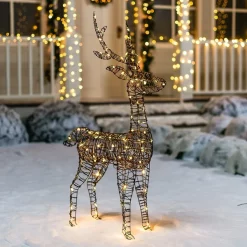 Joiedomi 3ft 80 LED Christmas Rattan Reindeer Buck -Christmas Ornaments Sales Store 3ft Rattan Buck Christmas Yard Light 2 600x600 1