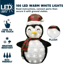 Joiedomi 100 LED Collapsible Outdoor Christmas Decoration 3ft -Christmas Ornaments Sales Store 3ft Tinsel Collapsible Penguin LED Yard Light 3 result 600x614 1