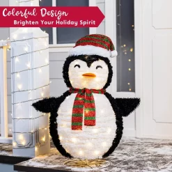 Joiedomi 100 LED Collapsible Outdoor Christmas Decoration 3ft -Christmas Ornaments Sales Store 3ft Tinsel Collapsible Penguin LED Yard Light 4 result 600x600 1