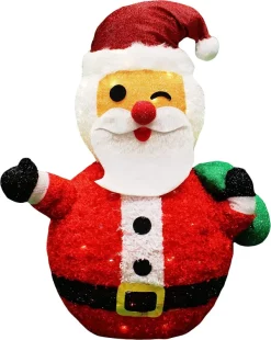 Joiedomi 3ft 100 LED Plush Collapsible Santa -Christmas Ornaments Sales Store 3ft Tinsel Collapsible Santa LED Yard Light 2 result 600x754 1