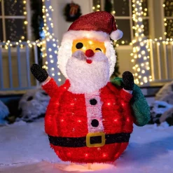 Joiedomi 3ft 100 LED Plush Collapsible Santa -Christmas Ornaments Sales Store 3ft Tinsel Collapsible Santa LED Yard Light 4 result 600x600 1