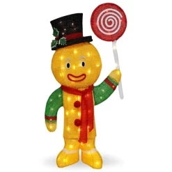 Joiedomi 50-Count LED Warm White Tinsel Christmas Gingerbread Man -Christmas Ornaments Sales Store 3ft Tinsel Gingerbread Man Christmas Yard Light 3 600x600 1