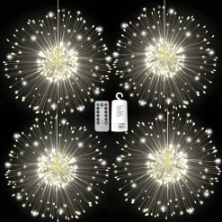 Joiedomi 4pcs 120-Count LED Warm White Icicle Lights -Christmas Ornaments Sales Store 4 Pack 120 LED Hanging Fairy Lights Warm White 2 result 600x600 1