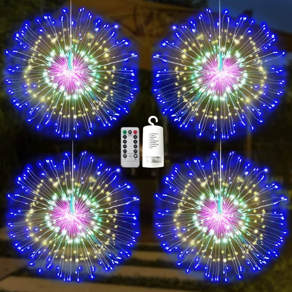 Joiedomi 4Pcs 200 LED Firework Copper Wire Lights 24in 3 Joiedomi 4Pcs 200 LED Firework Copper Wire Lights 24in