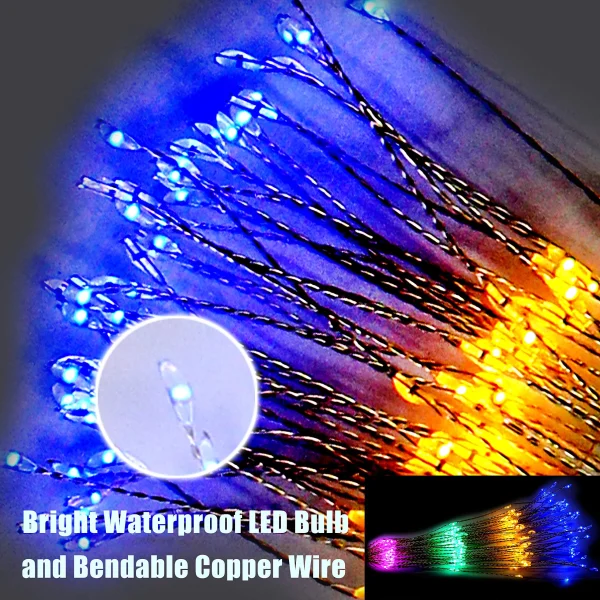 Joiedomi 4Pcs 200 LED Firework Copper Wire Lights 24in 4 Joiedomi 4Pcs 200 LED Firework Copper Wire Lights 24in - Image 2