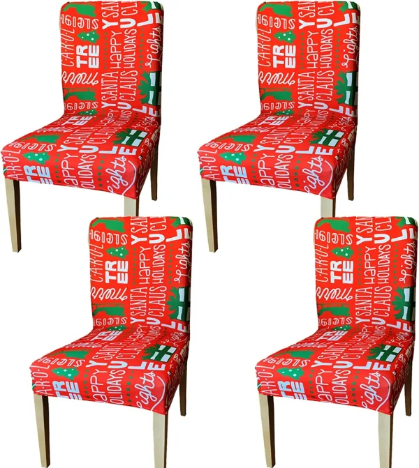 Joyin 4pcs Christmas Chair Covers 4 Joyin 4pcs Christmas Chair Covers - Image 2