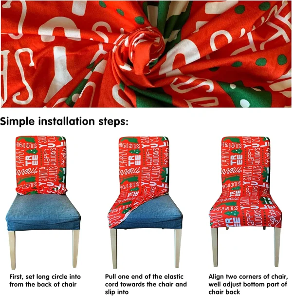 Joyin 4pcs Christmas Chair Covers 6 Joyin 4pcs Christmas Chair Covers - Image 4