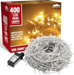 Joiedomi 400 LED Warm White Led String Lights Clear Wire 140.7ft