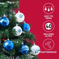 Joiedomi 40pcs Blue And White Christmas Ball Ornaments -Christmas Ornaments Sales Store 40pcs Blue and White Christmas Ball Ornaments 5 600x600 1