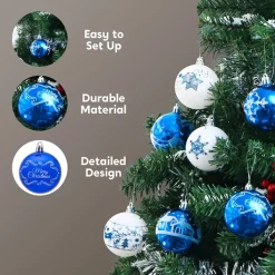 Joiedomi 40pcs Blue And White Christmas Ball Ornaments -Christmas Ornaments Sales Store 40pcs Blue and White Christmas Ball Ornaments 7 600x600 1