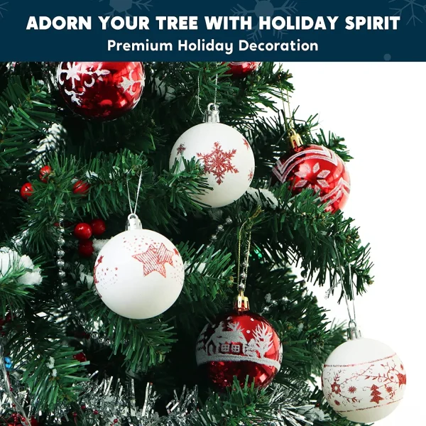 Joiedomi 40pcs Red And White Christmas Ball Ornaments 5 Joiedomi 40pcs Red And White Christmas Ball Ornaments - Image 3