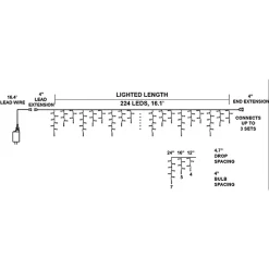 Joiedomi 224 LED Color Changing Led Christmas Icicle Lights -Christmas Ornaments Sales Store 416 Count LED Color Changing Christmas Icicle Lights 1
