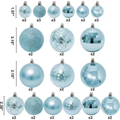 Joiedomi 46 Pcs Assorted Size Baby Blue Christmas Ball Ornaments 9 Joiedomi 46 Pcs Assorted Size Baby Blue Christmas Ball Ornaments -Christmas Ornaments Sales Store 46 Pcs Assorted Size Baby Blue Christmas Ball Ornaments 3