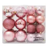 Joiedomi 46 Pcs Assorted Size Rose Gold Christmas Ball Ornaments