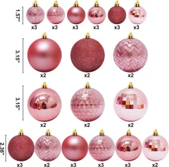 Joiedomi 46 Pcs Assorted Size Rose Gold Christmas Ball Ornaments -Christmas Ornaments Sales Store 46ct Assorted Size Rose Gold Christmas Ball Ornaments 4 result 600x592 1